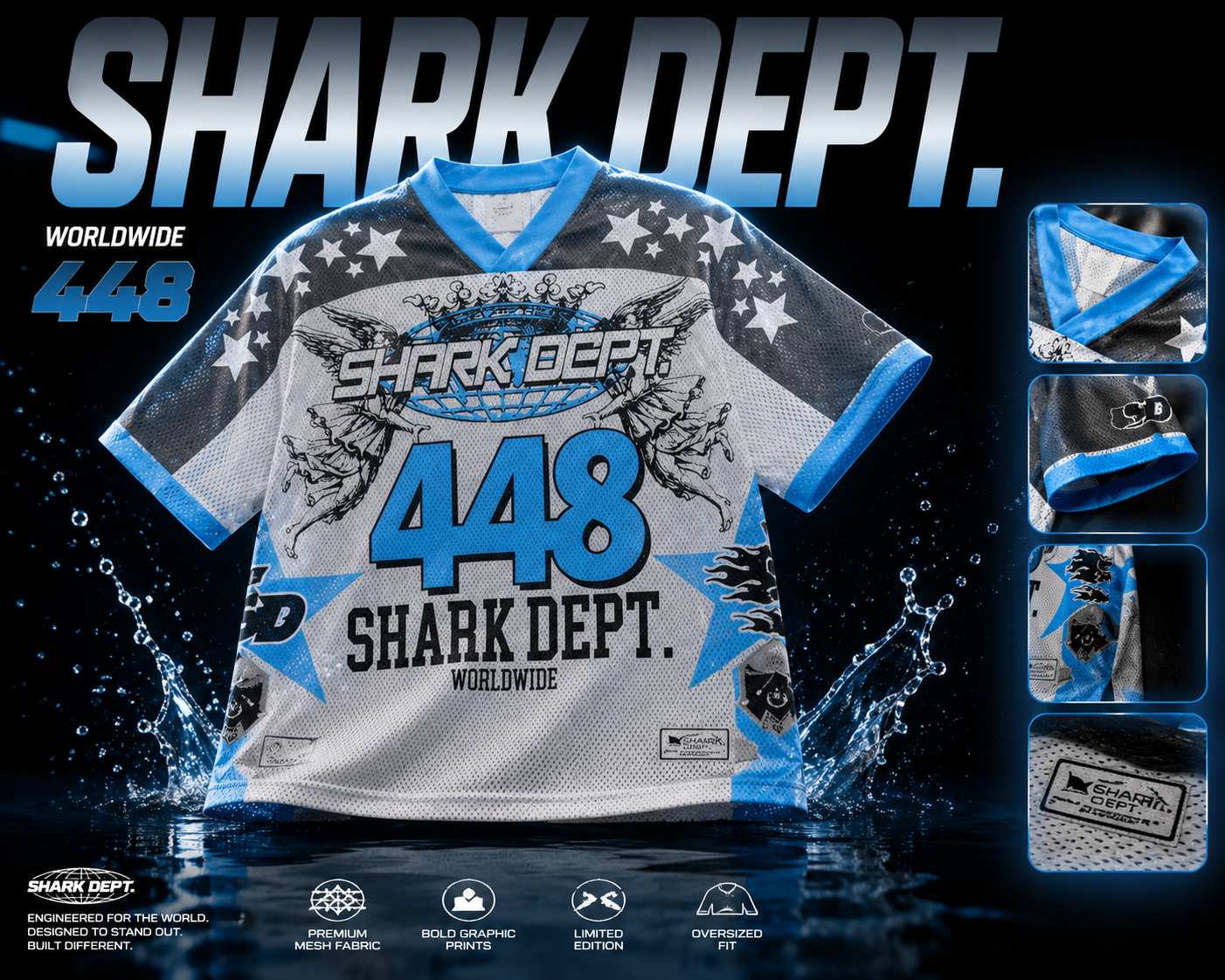 Shark Dept. 448 Ascension Mesh Jersey – Blue/Grey (Limited Edition)